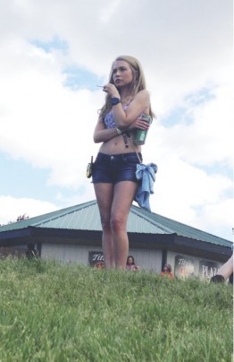 Anonymous girl, standing nearby the Yeti stage